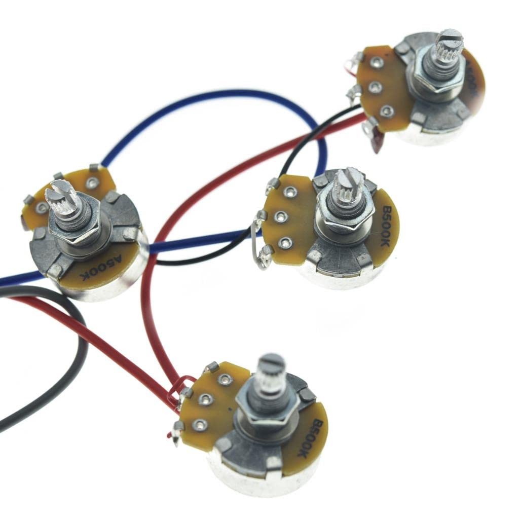 Guitar Prewired Wiring Harness Humbucker Solderless Wiring Harness 2V2T with 500K Pots and 3 Way Toggle Switch For SG G-400 Seri